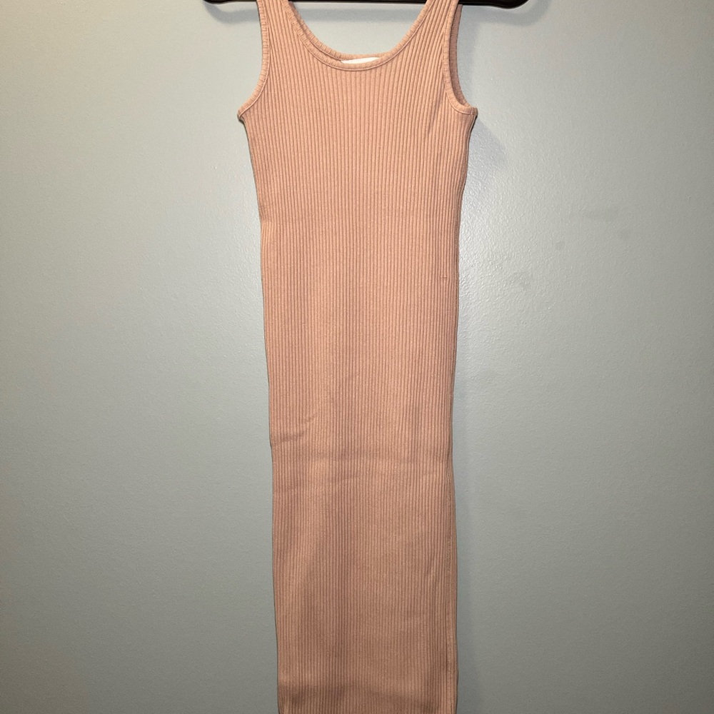 tan knit dress